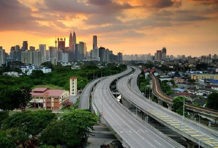 Modern residential buildings with distinctive architecture