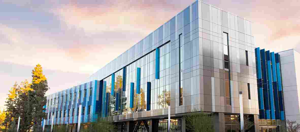 Modern residential buildings with distinctive architecture