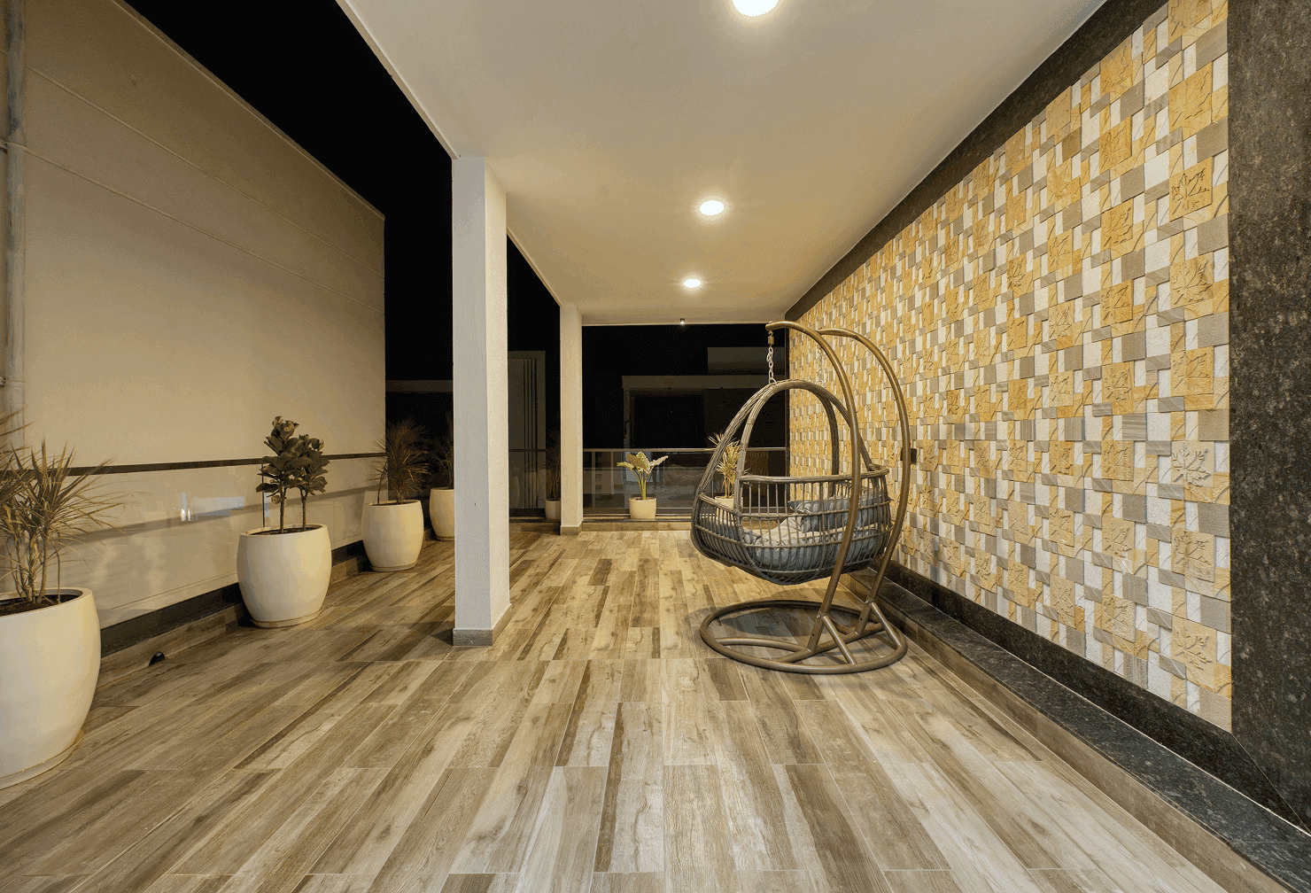 Modern residential buildings with distinctive architecture